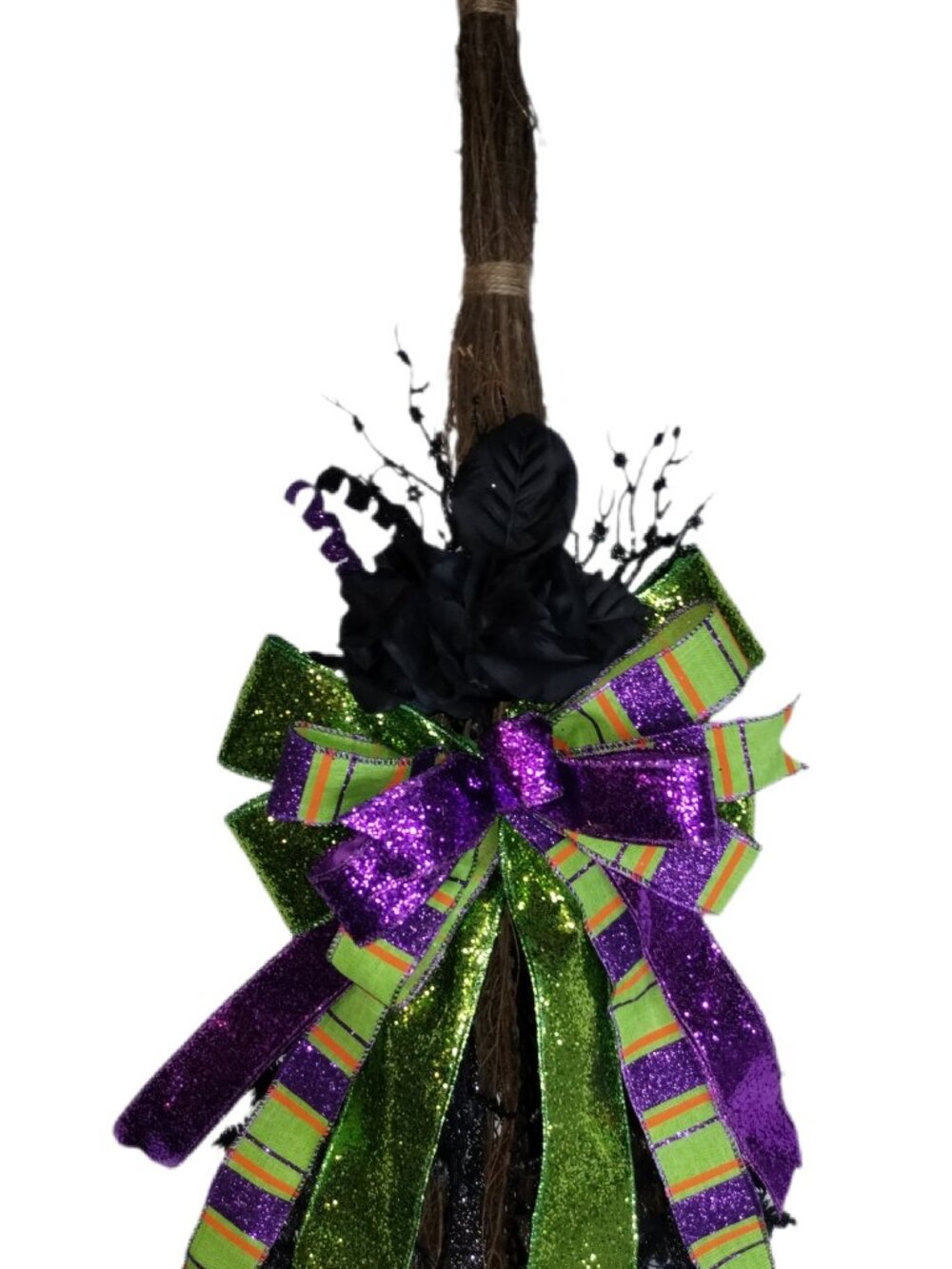 Handmade Witch Broom Wreath, 36 x 10.5 inches